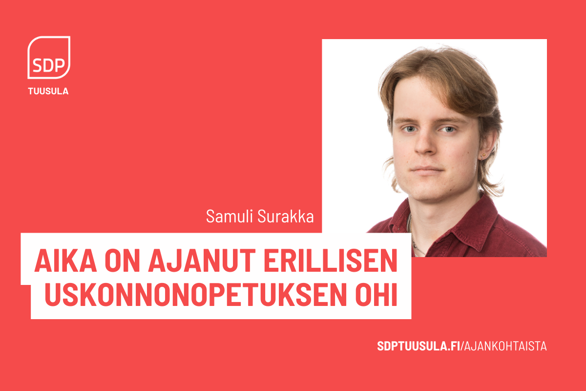 Aika on ajanut erillisen uskonnonopetuksen ohi